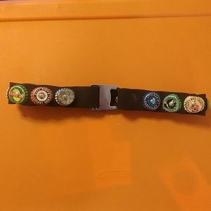 Vintage 90s bottle cap rubber belt